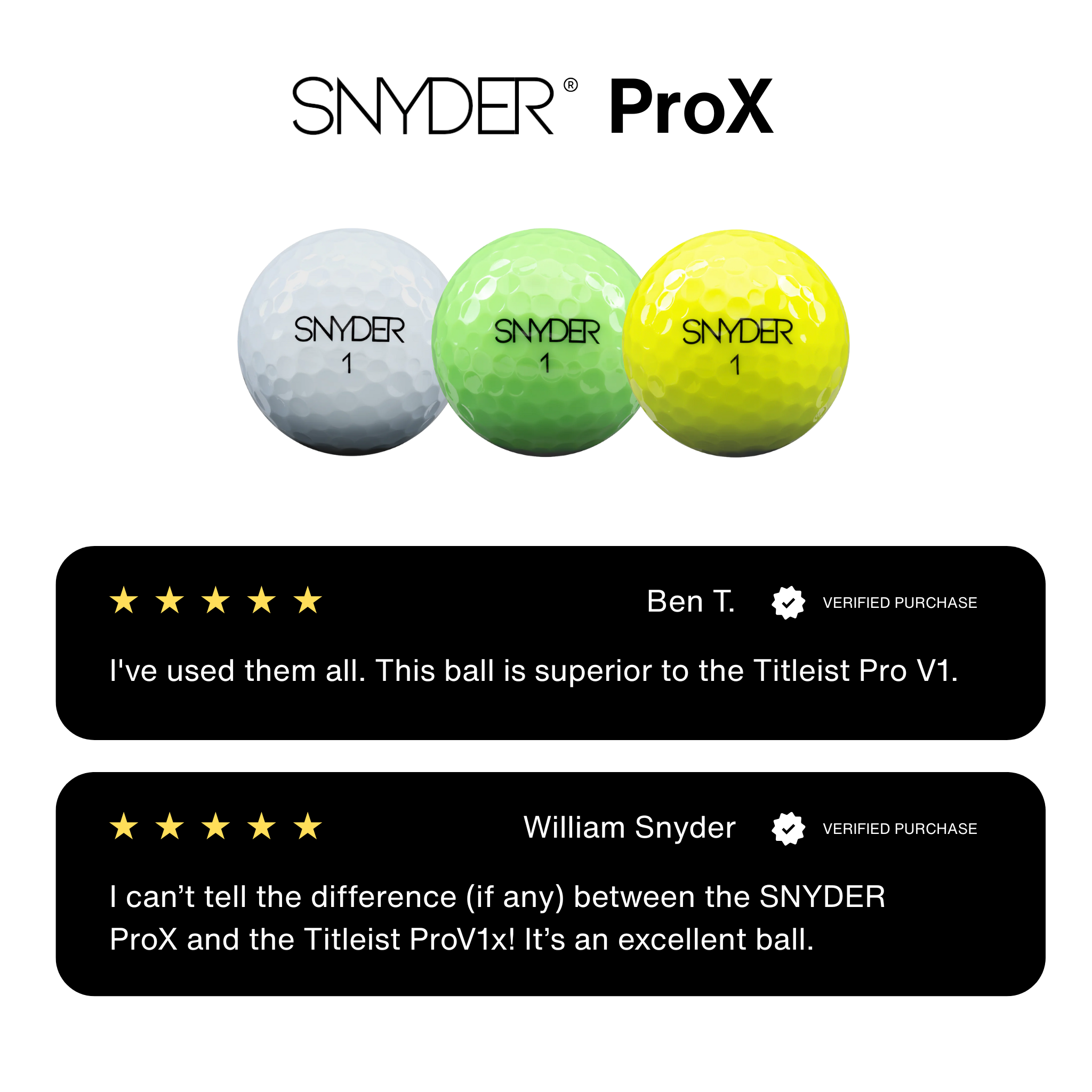 SNYDER ProX Golf Balls