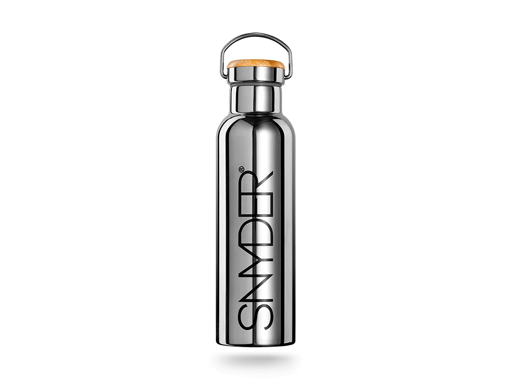 SNY bottle chrome with black print from SNYDER Golf USA