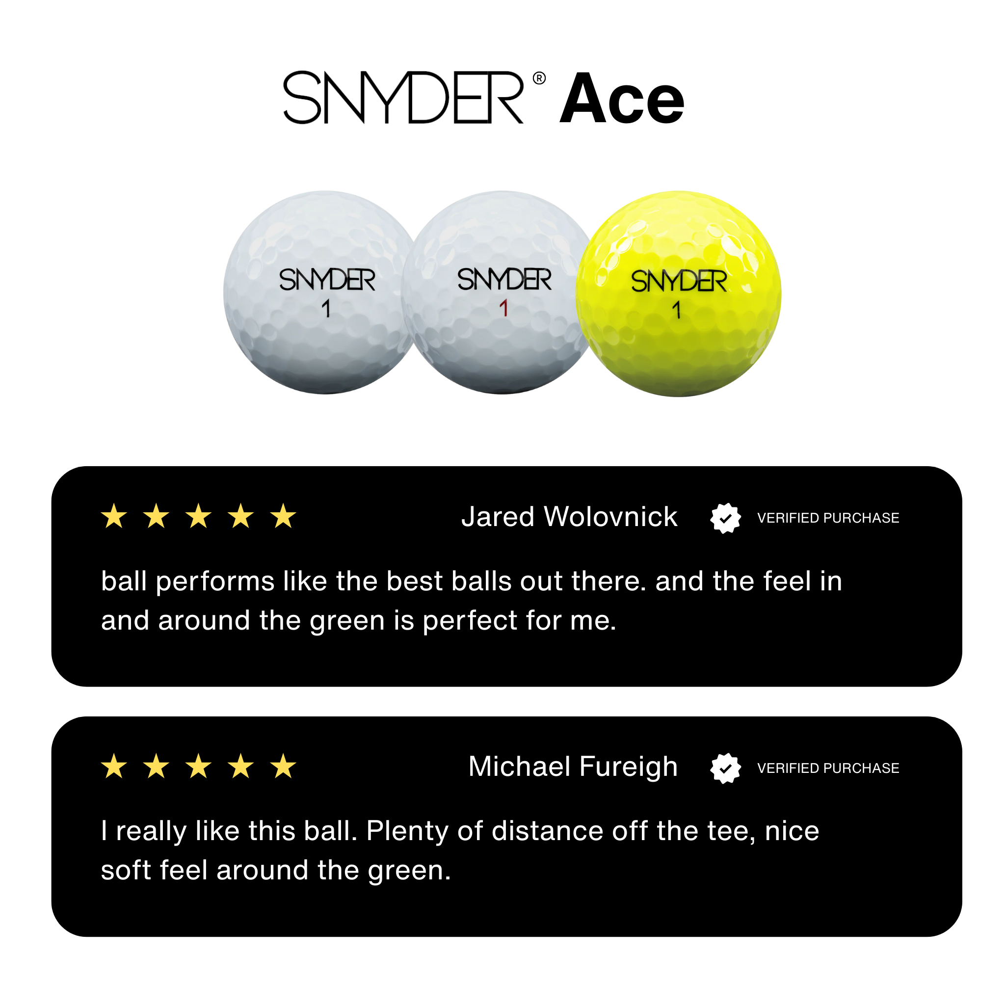 SNYDER Ace Golf Balls