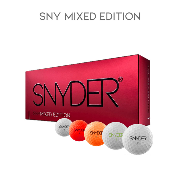 SNY Mix Edition golf balls red package from SNYDER Golf USA